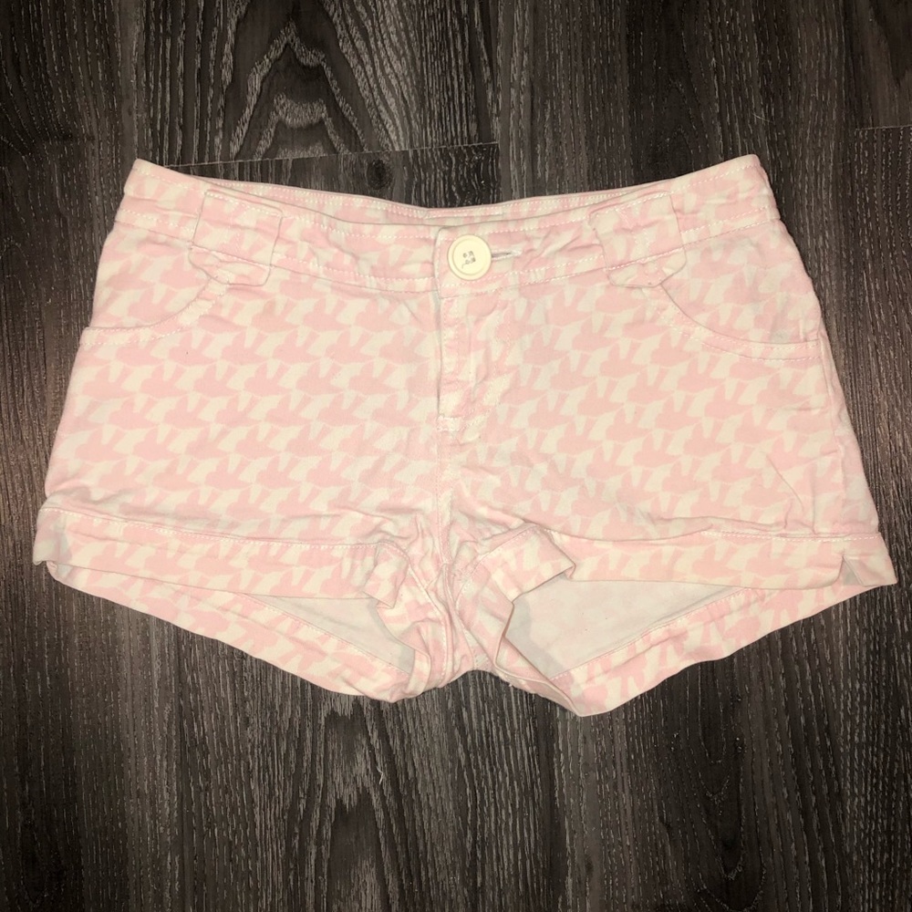 Checker print shorts
